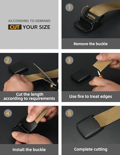 IDOGEAR SPORTS 1.5” Men’s Tactical Nylon Canvas Belt Lightweight Military Belt With Plastic Buckle For Outdoor Causal Wear4