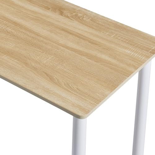 [en.casa] Esstisch Tammela Küchentisch für 4 Personen 120 x 60 cm Esszimmertisch rechteckige Tischplatte Stahlbeine Eicheoptik