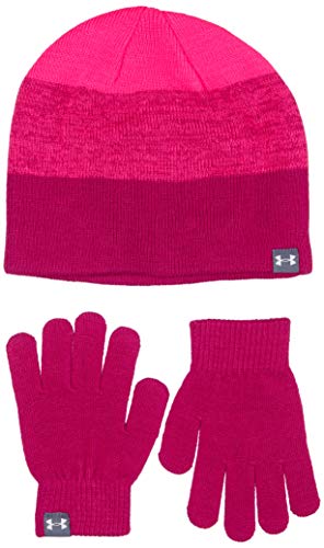 Image of Under Armour Beanie Gloves Combo Set Girls Beanie - Rhubarb, OSFA