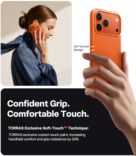 Image of TORRAS Magnetic Slim Fit for iPhone 17 Pro Case Thin, Glossy Orange