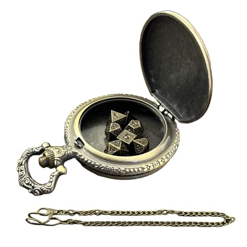 Montesy Unique Pocket Watch With Micro Polyhedral Set 6mm Micro Polyhedral Dices Set Game Tools Suitable For Gaming Pocket Watch Case