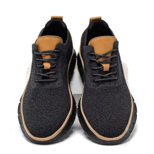 Men's Mesh Sneakers Oxfords Lace-Up Lightweight Casual Walking Shoes Dress Shoes Fashion Sneakers Walking Shoes Dark Grey4