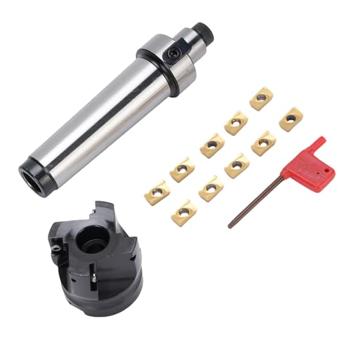 Fafeicy Jeu de Fraises en Bout Indexables 400R-50-22 avec Support MT4 FMB22 et 10 Inserts APMT1604 pour L'usinage CNC