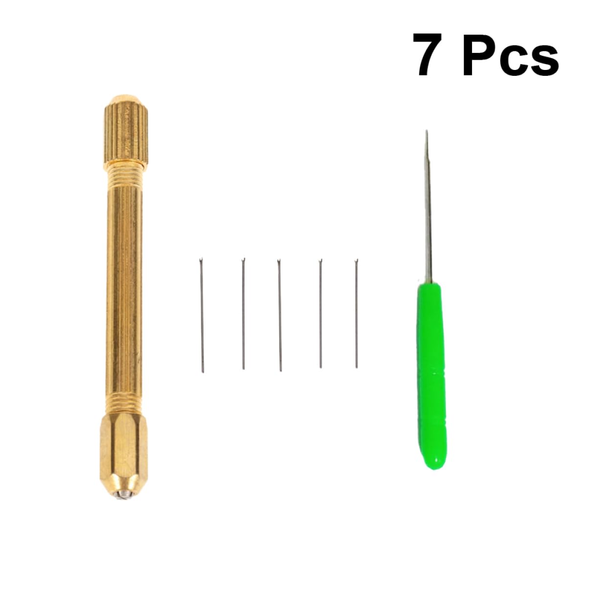 NUOBESTY 21 Piezas agujas de peluca de acero agujas de ganchillo ganchos de crochet pelucas kit de ganchillo Gancho de crochet latón suministros para el cabello aguja de gas tejer bebé