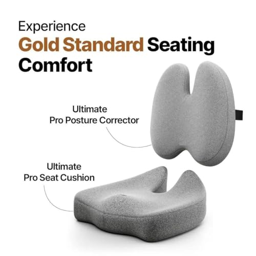Image of SeatCushion for Tailbone & BackSupport for Chair -Sitting Cushion Back, Sciatica Back Support and Seat Cushion for Office & Home Chair (Pro Seat Cushion+Pro Back Support)