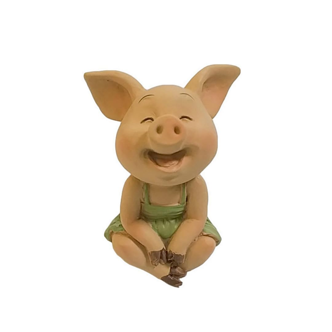 Gemmia Fairy Garden Miniature Pig Figurine- Peace and Joy