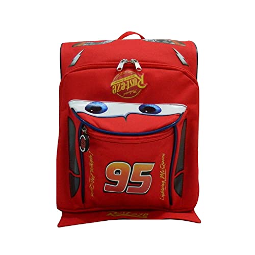 Bagtrotter Mochila 31cm con Detalles 3D Disney Cars Flash Mcqueen Detalles 3D Rojo