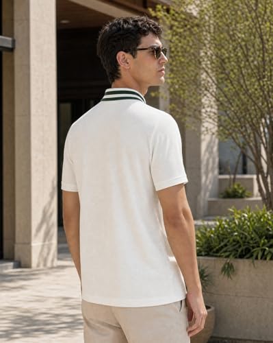 Image of Nobero Striped Collar Regular Fit Polo T Shirt for Men | Polo t-Shirts for Men | Regular Fit | Striped Collar | Premium Fabric | Casual & Smart Casual