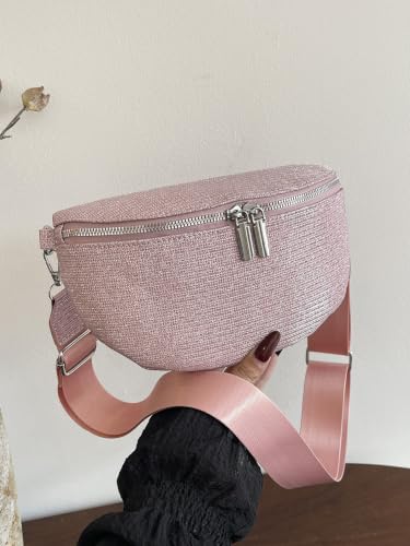 Image of Leather Chest Bag for Women, Crossbody Belt Bag Fanny Pack Purse Fashionable Waist Bags Handbag for Everyday Use Trip Walking Hiking