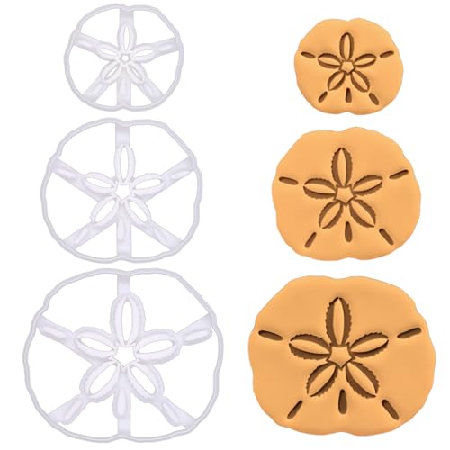 BAKERLOGY Set of 3 Sand Dollar Cookie Cutters (Regular, Large,