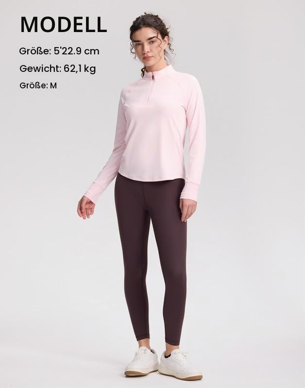 Pioneer Camp UV-Schutz Shirt Damen Langarm UPF 50+ Atmungsaktiv Wandershirt mit Reißverschlusstasche Stehkragen und Daumenlöcher Schnelltrocknendes Laufshirt für Outdoor Trekking Radfahren