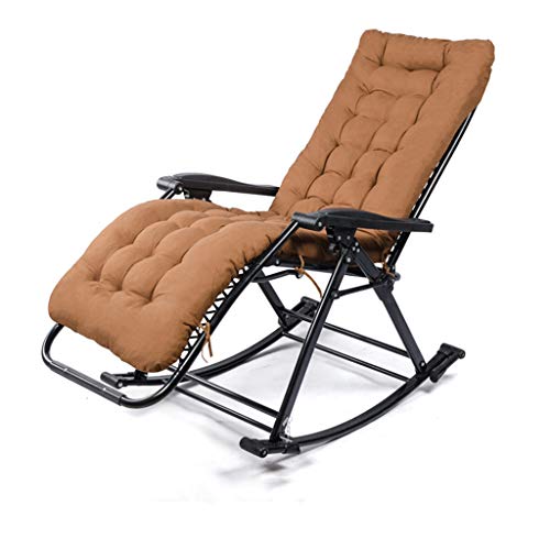 KIMTY Multifunction Rocking Chair,Elderly Chair Folding Reclining Chairs Adjustable Garden Outdoor Patio Adult