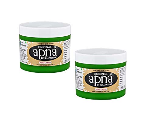 Apna Brilliantine Cream Container for Dry Skin and Lips, 100g (Pack of 2)