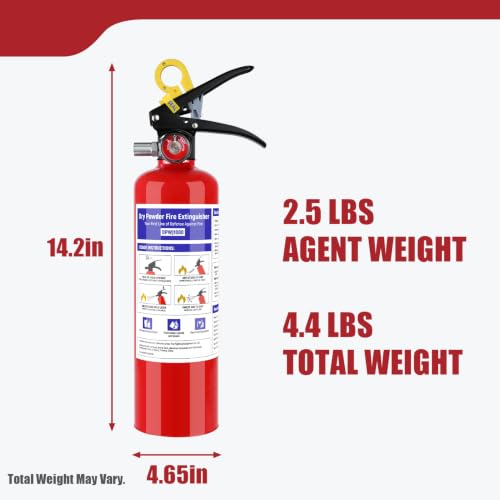 Image of 4Pack ABC Fire Extinguisher for Home 1-A:10-B:C Rated Dry Chemical Extinguisher