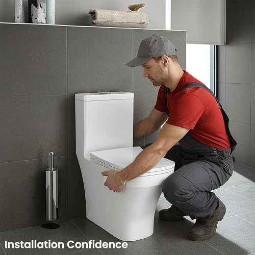 Image of KrissKross One‑Piece Western Commode, S‑Trap 9-12 inch, Dual‑Flush Washdown, Soft‑Close Quick‑Release Seat, High‑Gloss Ceramic, Floor‑Mounted WC for Indian Bathrooms