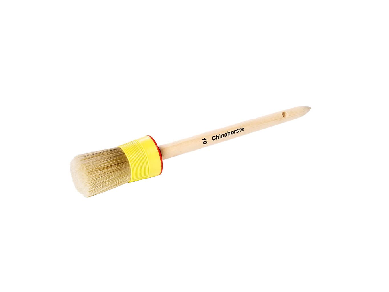 Ringpinsel - 12er Pack - Malerringpinsel - Gr. 8 - Borstfilment-Mischung - gelbe Kunststofffassung - geschliffener Holzstiel