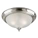 Westinghouse 6430600 Three-Light Flush-Mount Interior Ceiling Fixture, Brushed Nickel Finish with Frosted Swirl Glass