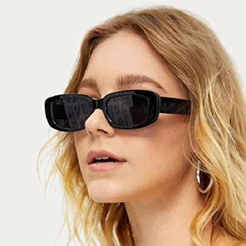Image of Rectangle Sunglasses for Women Retro Driving Glasses 90's Vintage Fashion Narrow Square Frame UV400 Protection
