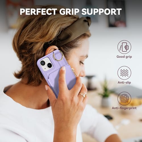 Coque iPhone 14 et 13 Kuafcase violet clair protection - 5