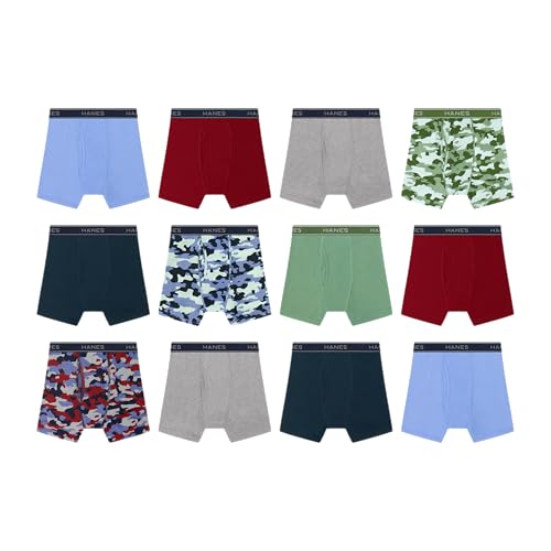 Image of Hanes Boys' Underwear Boxer Briefs Or Briefs Pack, 8 Or 12 Pack, Cotton Stretch Underwear for Boys & Toddler Boys