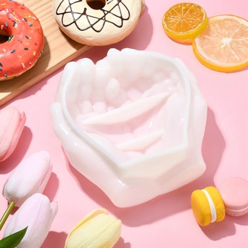 UR URLIFEHALL 2 Pcs 3D Hand Silicone Moulds Resin Tray Silicone Moulds Ashtray Succulent Pot Moulds for Holder Container Display Making - Image 4