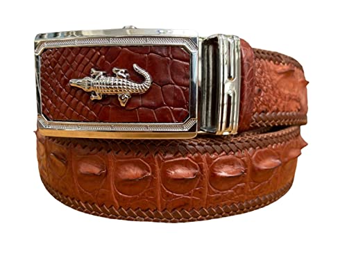 Genuine Brown Crocodile Alligator Leather Belt Mens Witdh 3.8cm, Handmade Leather Belt Men, Customize Belt