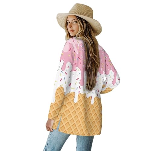 Image of Women's Open Front Cardigan Long Sleeve Loose Sweater Lightweight Soft Cardigan Jackets