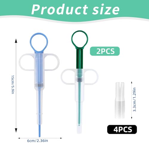 2 Stück Tablettengeber für Katzen,Katze Tabletten Pill Feeder,Cats Tablette Tabletteneingeber,Animal Medikamenten Shooter Dispenser Assist,Silikon Versteck Feeders Spritze Assistent für Pet Pille