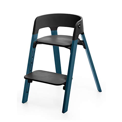 Steps chair legs beech wood midnight blue