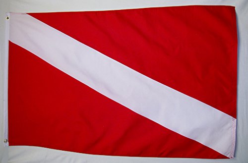Diver Down Safety Marker Flag 3' X 5' Indoor Outdoor Multi-Color Scuba Banner