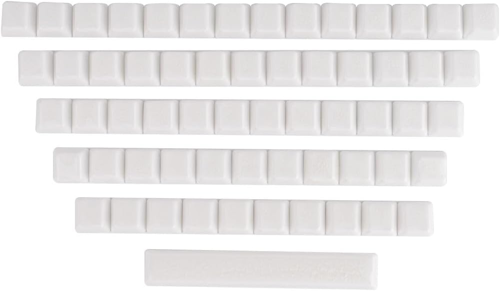 OEM-Profile Keycap Sets Crackle Ceramic 61-Key for Customized Mechanical Keyboards (White/Blank Version)