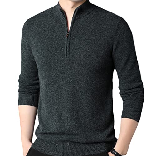 Pull d'hiver homme 100% laine Haitpant vert foncé L parfait pour vos sorties