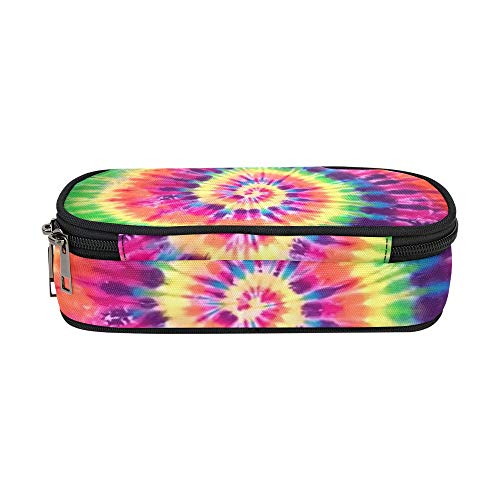 Image of ANANGTEE Colored Tie Dye Pencil Case for Boys Teen Girls Kids 10 In | Large Capacity Crayon School Supplies Stationery Pen Box Zipper Accessory, Office Desk Soft Organizers Small Makeup Bag