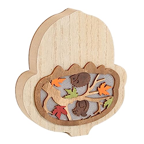 Cemaystic 木製フクロウの置物 ? ビンテージ風動物アートで寝室やオフィスをナチュラルに装飾