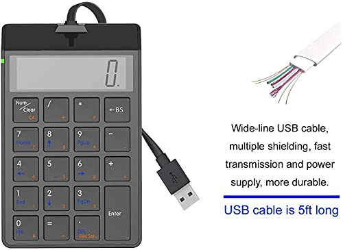 Sunreed 2 In 1 Usb Numeric Keypad Calculator,19 Keys Number Pad Keyboard For Laptop Pc Apple, Compatible With Windows Os, Mac Os And Chrome Os, With = Key #TOP5