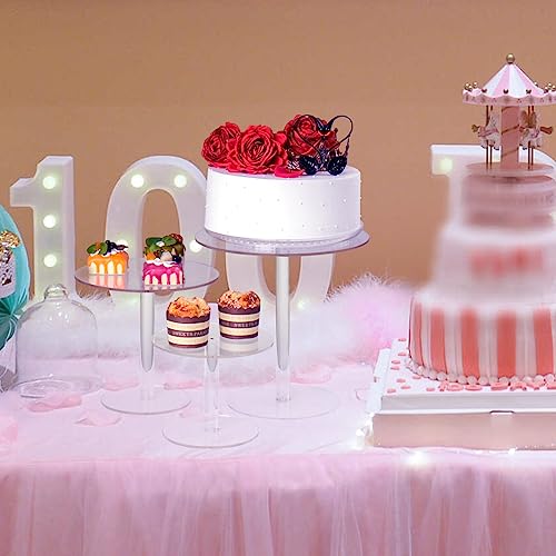 KVMORZE Acrylic Cake Stand, Clear Round Cupcake Stands for Dessert Table, Dessert Cupcake Pastry Candy Display Riser for Wedding, Event, Party, Cake Holder for Cupcake Dessert Cake Pizza (7.8in) by KVMORZE - Image 3