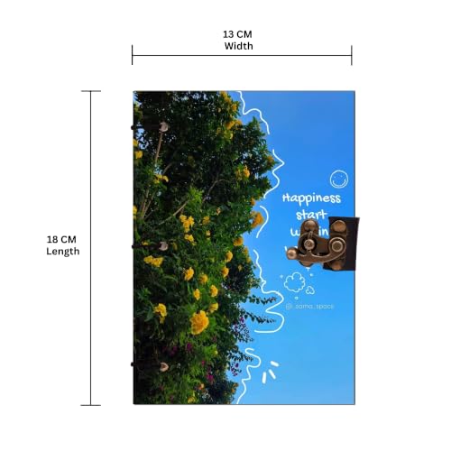 Image of Doodle Happiness Diary Notebook 7x5 Inch 160 Pages Unruled Journal for Notes
