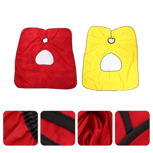 FUOYLOO 2pcs Waterproof Hair Cutting Cape Smock for Adults, Visible Salon Hairdressing Cloak with Red and Yellow, Suitable for Home and Professional Barber Use miniatura 4
