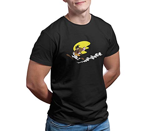 Speedy Gonzales Cartoon Tshirt - Roadrunner Speedy Gonzales Figure Cotton T Shirt for Men (Large) Black