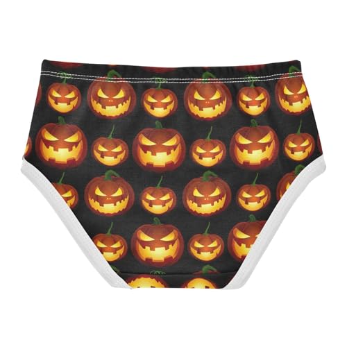 Joisal Toddler Girls Underwear 2t Cotton Panties for Girl Artistic Undies Kids Briefs Halloween Pumpkin Black2