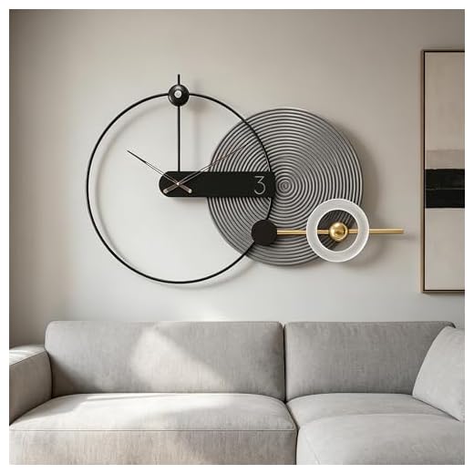 PSYCHE GOD Mid Century Modern Large Silent Wall Clock Non Ticking for Living Room, 40 inch Giant