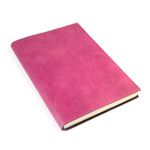Journal en cuir italien fait main framboise grand format A5 luxe