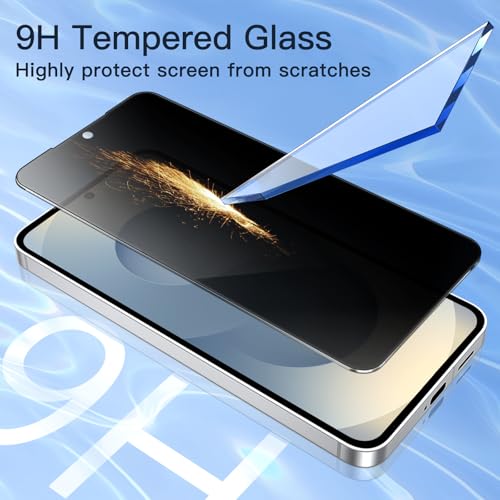 Image of JETech Privacy Screen Protector Guard for Samsung Galaxy S25, 2-Pack | Anti-Spy Privacy Protection, Tempered Glass, Fingerprint ID Compatible