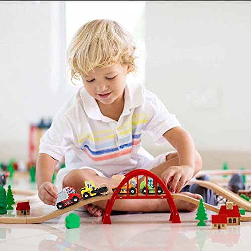 Umu 1247 Construction Toy Cars 7 Pcs Wooden Kids Mini Vehicles For Toddlers, Compatible To Thomas Train Toys Railway And Major Brands thumb #4