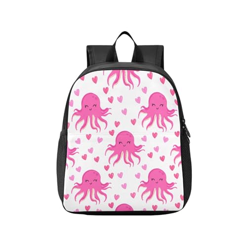 RunningBear Octopus Hearts Sea White Kids Backpack for Boys Girls Lightweight Travel Bag for Teens School