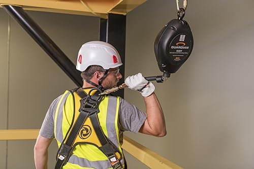 Image of Guardian 42003 Velocity Class 1 Cable Self-Retracting Lifeline (SRL) with Carabiner | 50 ft | Class 1 | ANSI and OSHA Compliant