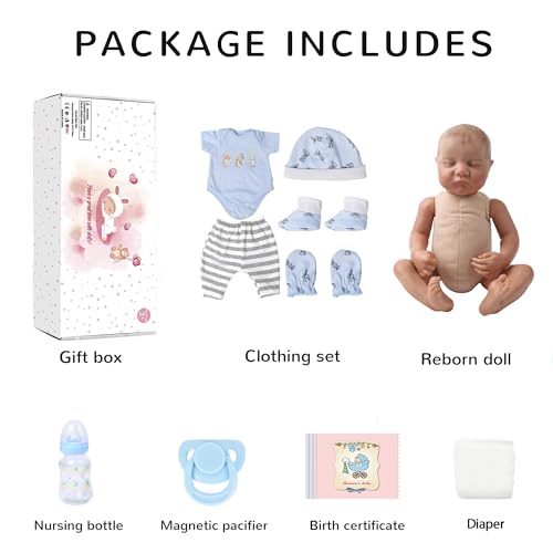 Ksbd HJ30 Realistic Reborn Dolls Levi - 18 Inch Lifelike Sleeping Baby Boy That Look Real Soft Cloth Body Newborn Baby Dolls Poseable Advanced Painted thumb #4