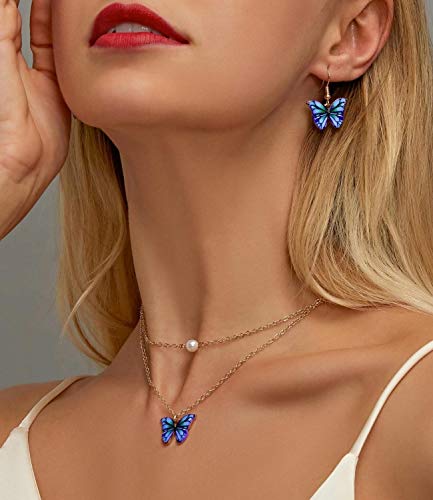 24pcs Alloy Oil Drop Butterfly Pendant Charms for Butterfly Necklace,Jewelry Making Bracelet Earring