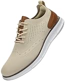 SVNKE Men's Fashion Dress Shoes Casual Oxfords Sneakers Business Breeze Tennis Comfortable Breathable Lightweight Walking Khaki 11