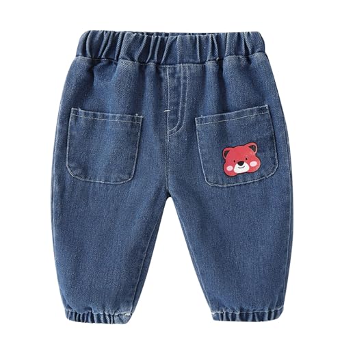 Kids Casual Denim Jeans Toddler Baby Boys Girls Cute Animals Printed Trousers Children's Baggy Casual Sweatpants